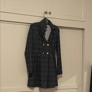 Elegant Black and White Women's Coat